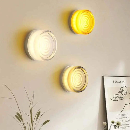 Nordic LED wall lamp jelly design in white, yellow, and amber ambient lighting fixture on wall
