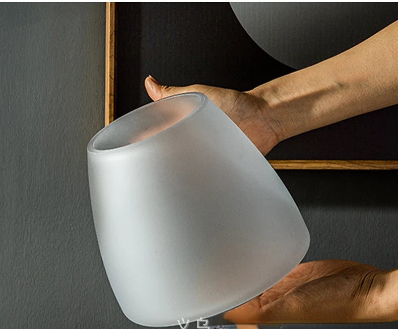 Nordic Frosted Glass Vase | Light Luxury Tabletop & Hydroponic Accent