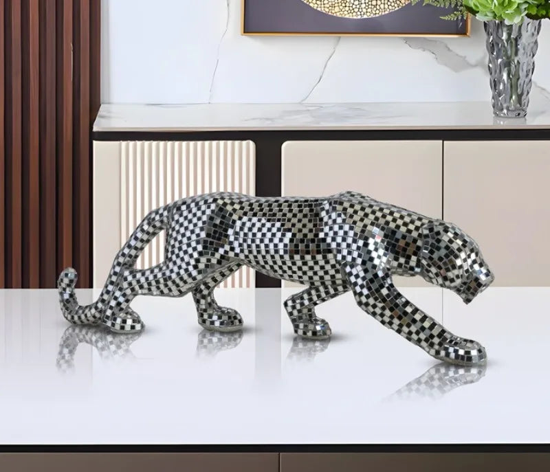 Modern Luxury Leopard Sculptures Desk Ornaments Art Leopard Figurines Living Room Creative Animals Sculptures Bedroom Home Decor