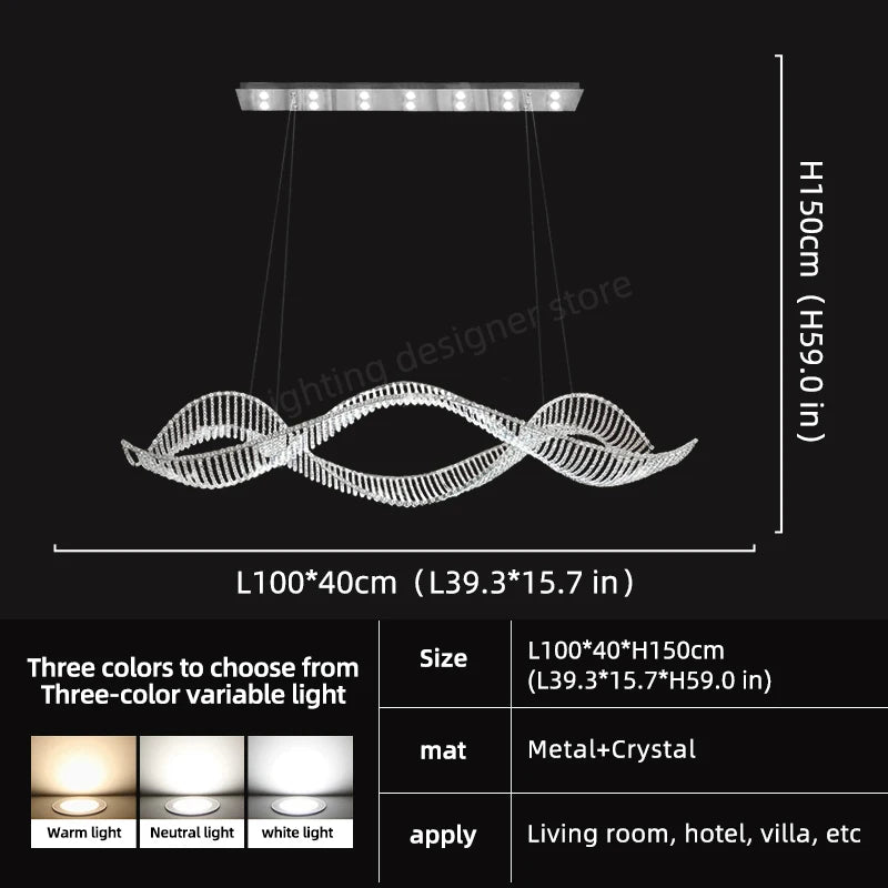 Modern Pendant Light For Living Room Nordic Luxury Dining Room Chandelier Fishbone Dining Room Ceiling Hanging Lamp Crystal - view 24