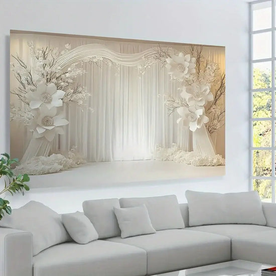 Elegant Tapestry with Stone Wall Design Perfect Wedding Party