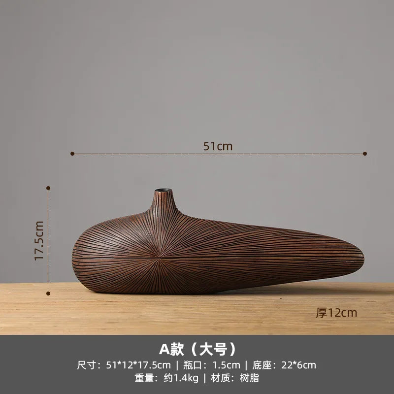 Light Luxury Resin Tabletop Vase | Sculptural Home Décor Accent