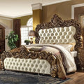 Hand-Carved American Bedroom Furniture Set | King Bed, Leather & Solid Wood