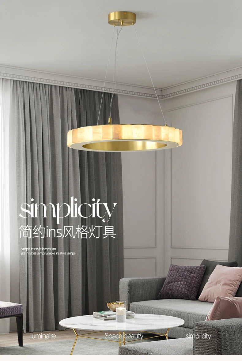 Modern Chandelier Dining Room LED Luxury Hanging Lamp Marble Lighting Lamp for Living Room Chandelier - view 8