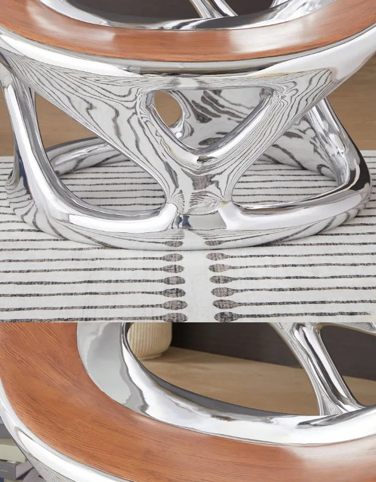 MX Nordic Designer Creative Leisure Chair Living Room Balcony Single Sofa Negotiation Chair Hollow Electroplating Chair