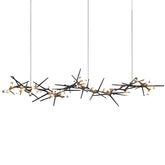 Modern chandelier with branch-like design on a white background