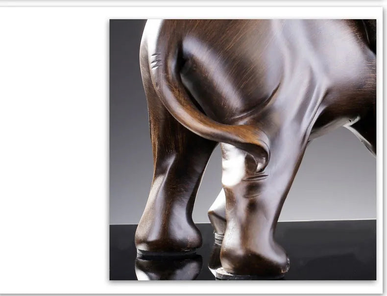 Simulated Animal Sculpture Imitation Wood Elephant Statue Resin Crafts Desk Decoration Ornaments Furnishings