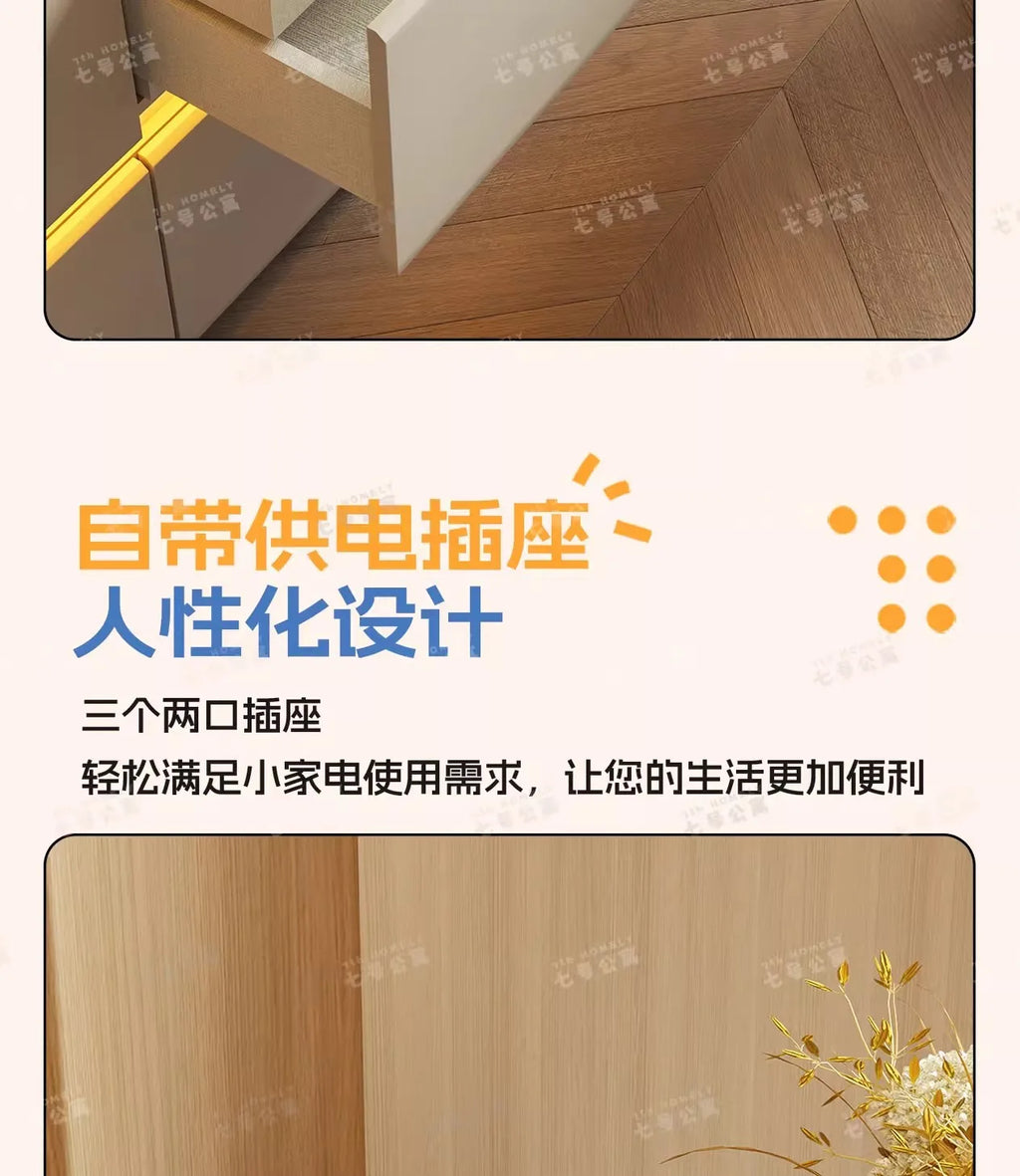 Nordic Solid Wood Dressers Bedroom Modern Dressing Table Drawer Integrated Home Small Apartment Makeup Table with LED Mirror - view 36