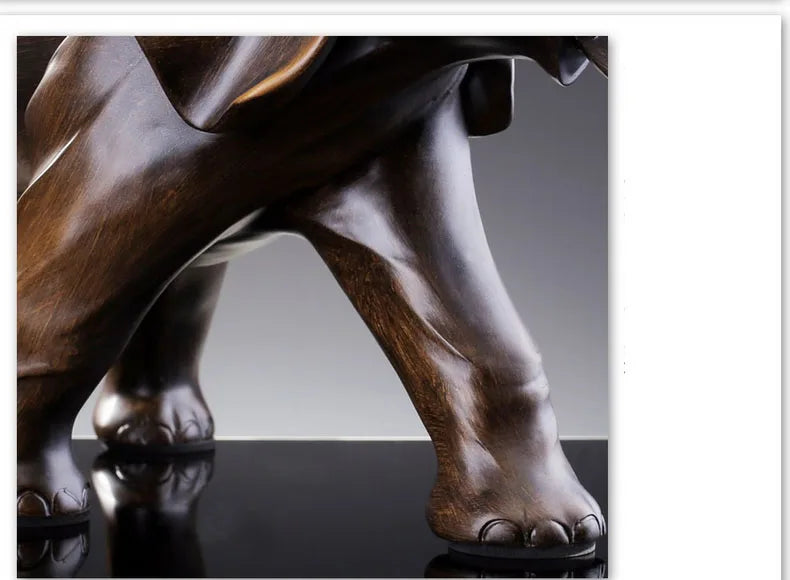 Simulated Animal Sculpture Imitation Wood Elephant Statue Resin Crafts Desk Decoration Ornaments Furnishings