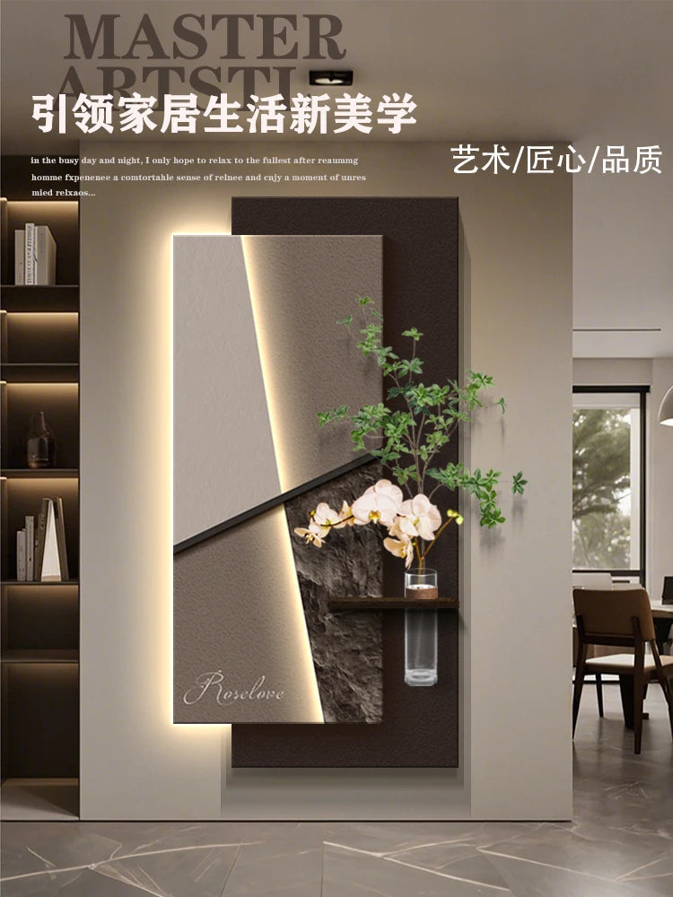 Ltalian Minimalist Entrance Decoration Painting Mural Hydroponic Green