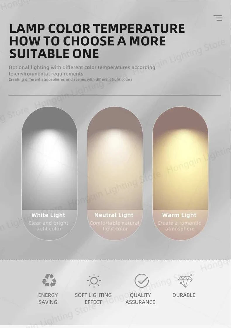 Round Modern LED Ceiling Chandelier with white, neutral, and warm light color temperature options for soft and energy-saving illumination