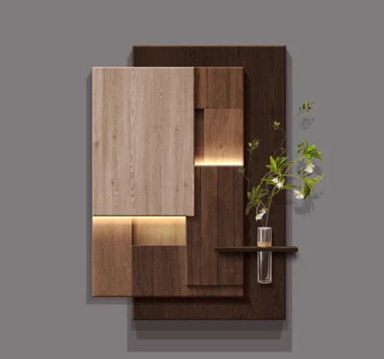 Luxurious and sophisticated entrance LED wall light with lights installed at the entrance, facing the door and hanging a picture - view 17
