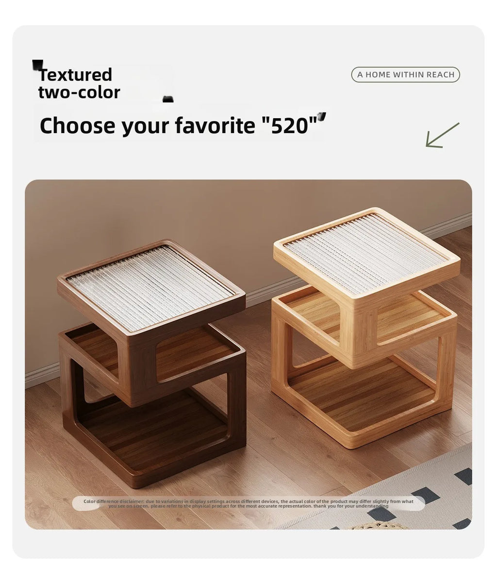 Solid wood bedside table, bedroom bedside storage, household sofa edge - view 24
