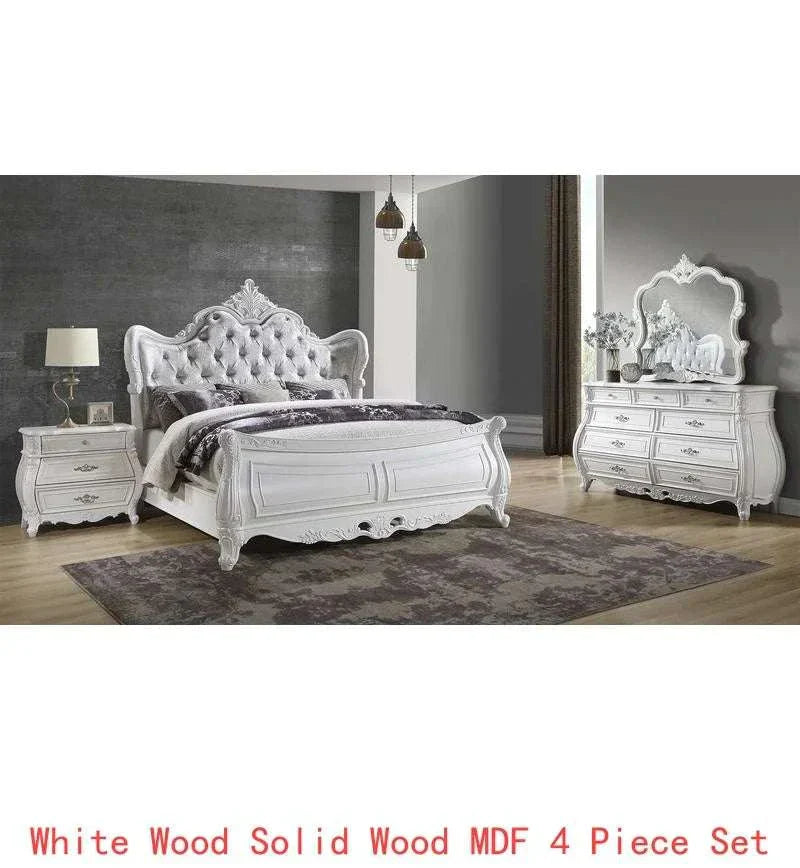 Modern 4-Piece Queen Bedroom Set in Pearl White