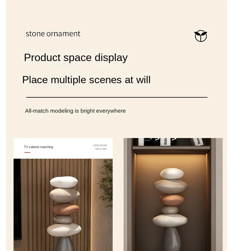 Modern Art Feng Shui Stone Resin Sculpture Wine Cabinet Decor Living Room Desktop Home Decoration Stone Statue Model Figurines