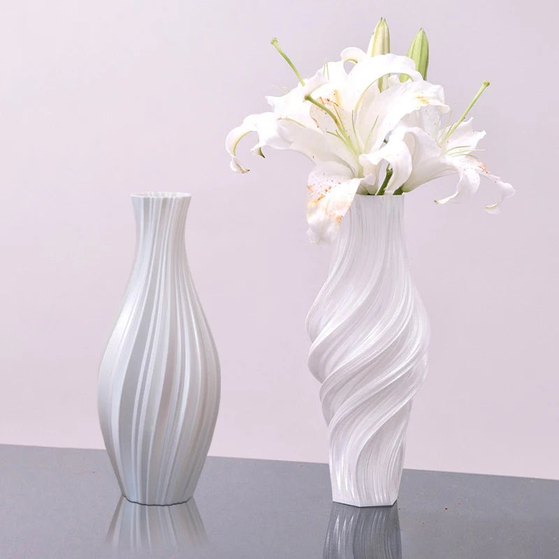 3D Printed Flower Vases Modern Plastic Decorative