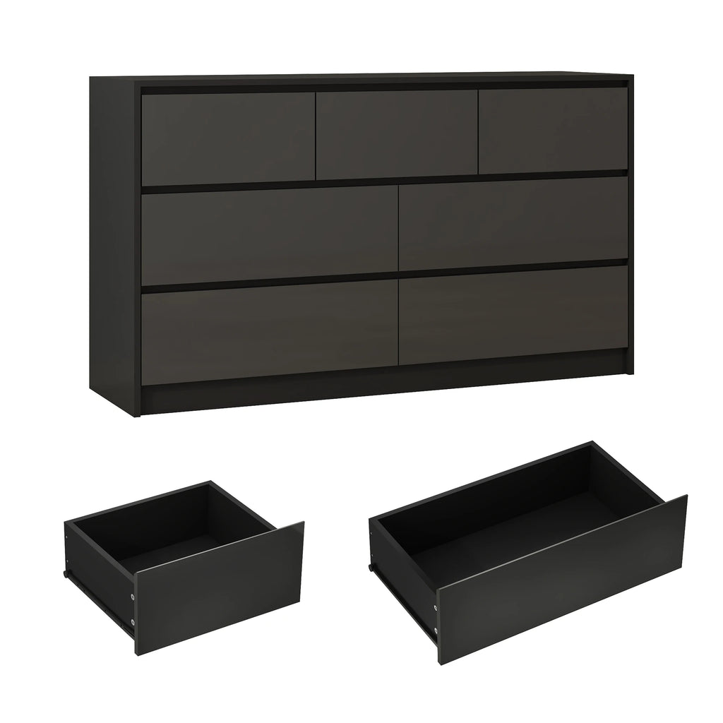 7 Drawer Dresser for Bedroom, 55 Inch Modern Design
