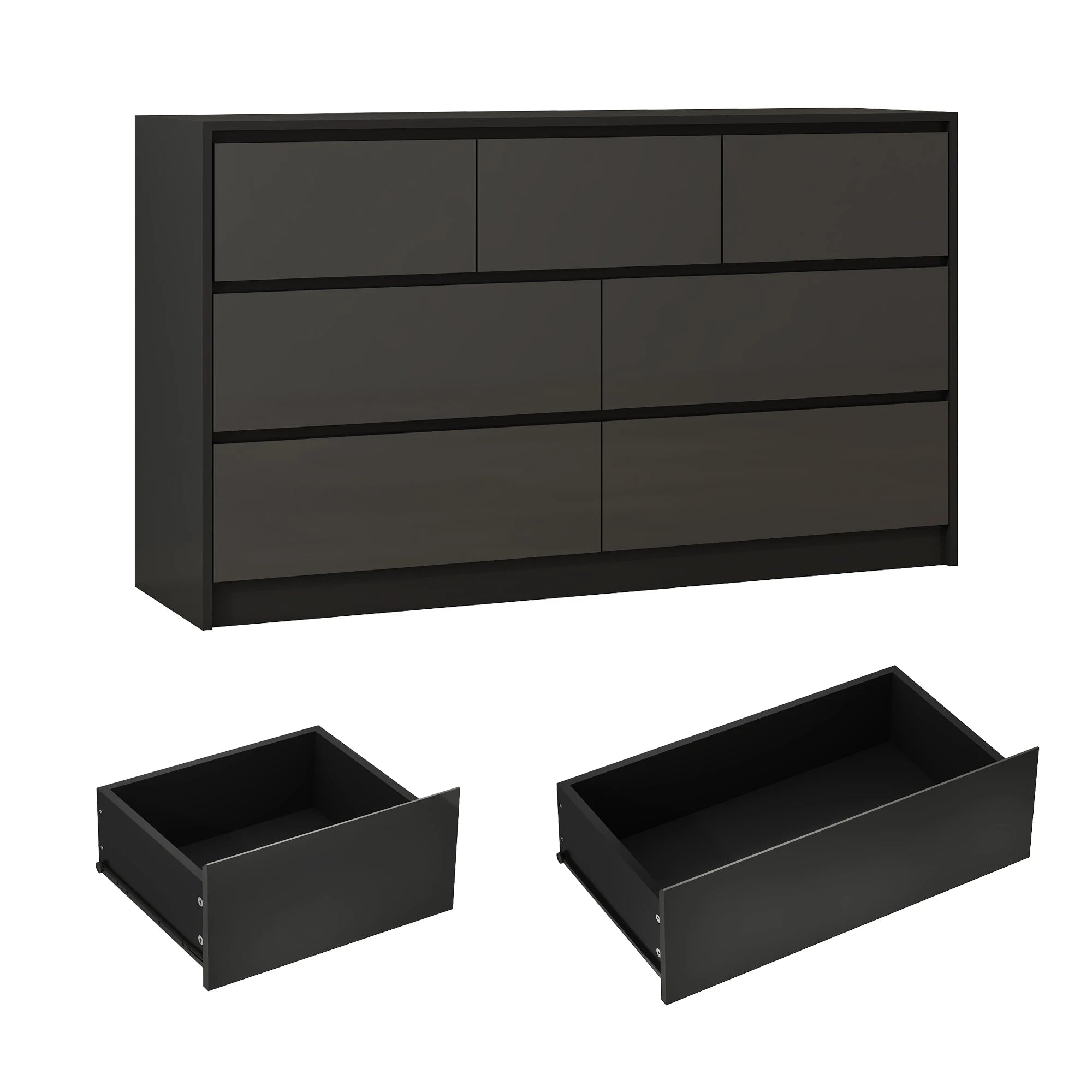 7 Drawer Dresser for Bedroom, 55 Inch Modern Design