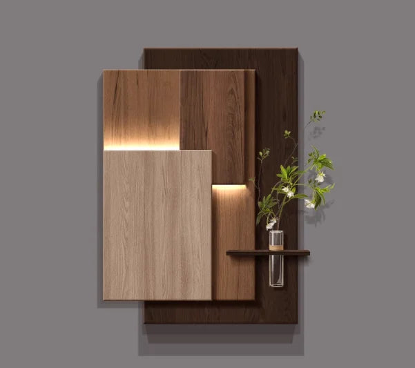 Luxurious and sophisticated entrance LED wall light with lights installed at the entrance, facing the door and hanging a picture - view 18