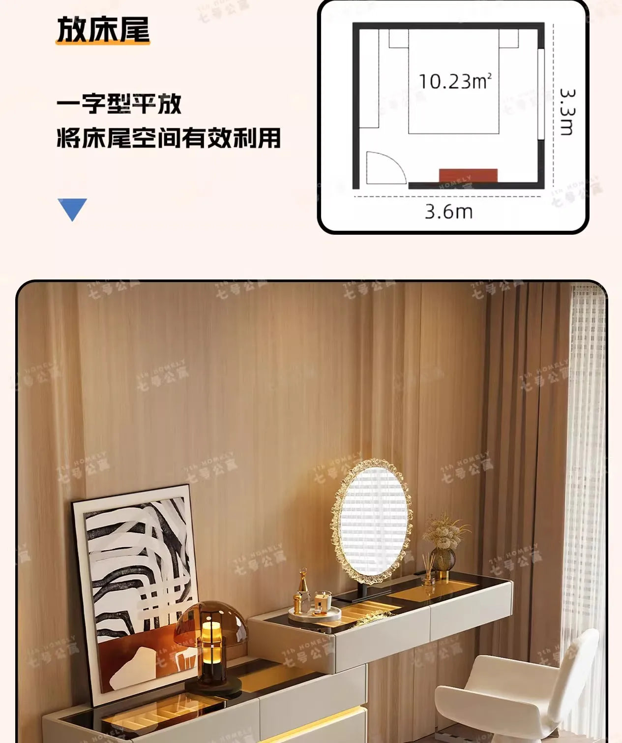 Nordic Solid Wood Dressers Bedroom Modern Dressing Table Drawer Integrated Home Small Apartment Makeup Table with LED Mirror - view 11
