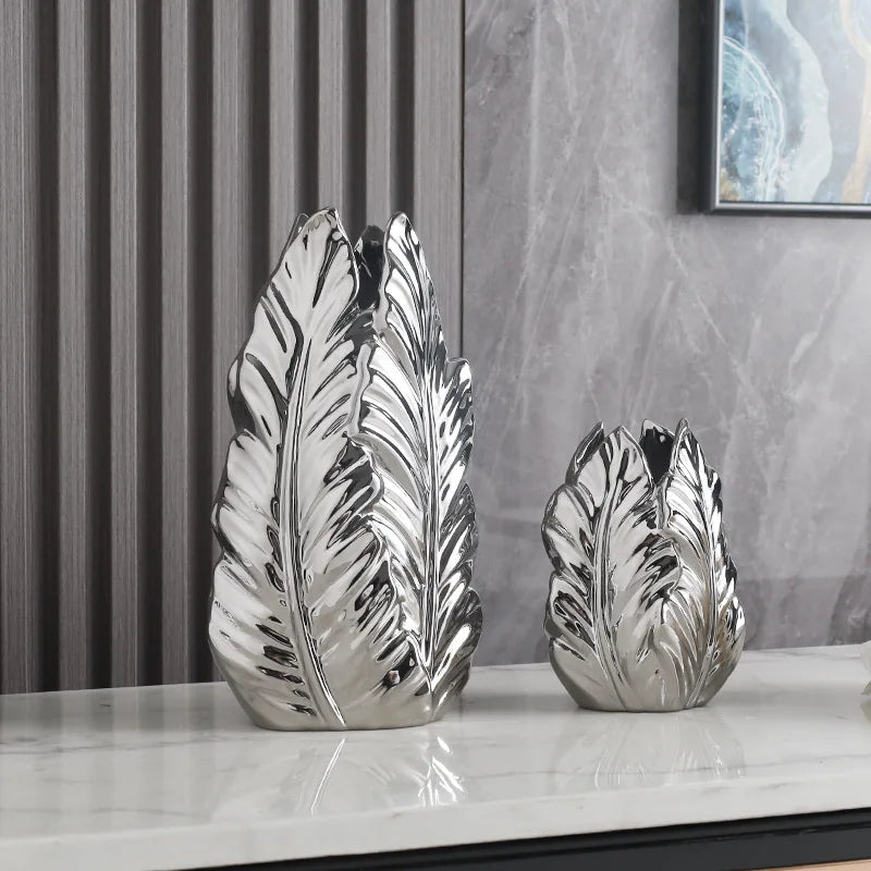 Nordic Gold-Painted Ceramic Vase | Luxury Home Décor Accent