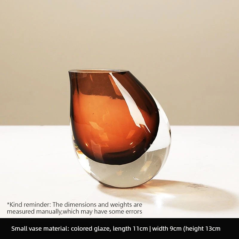 Minimalist Art Glass Vase | Hydroponic & Floral Display Accent