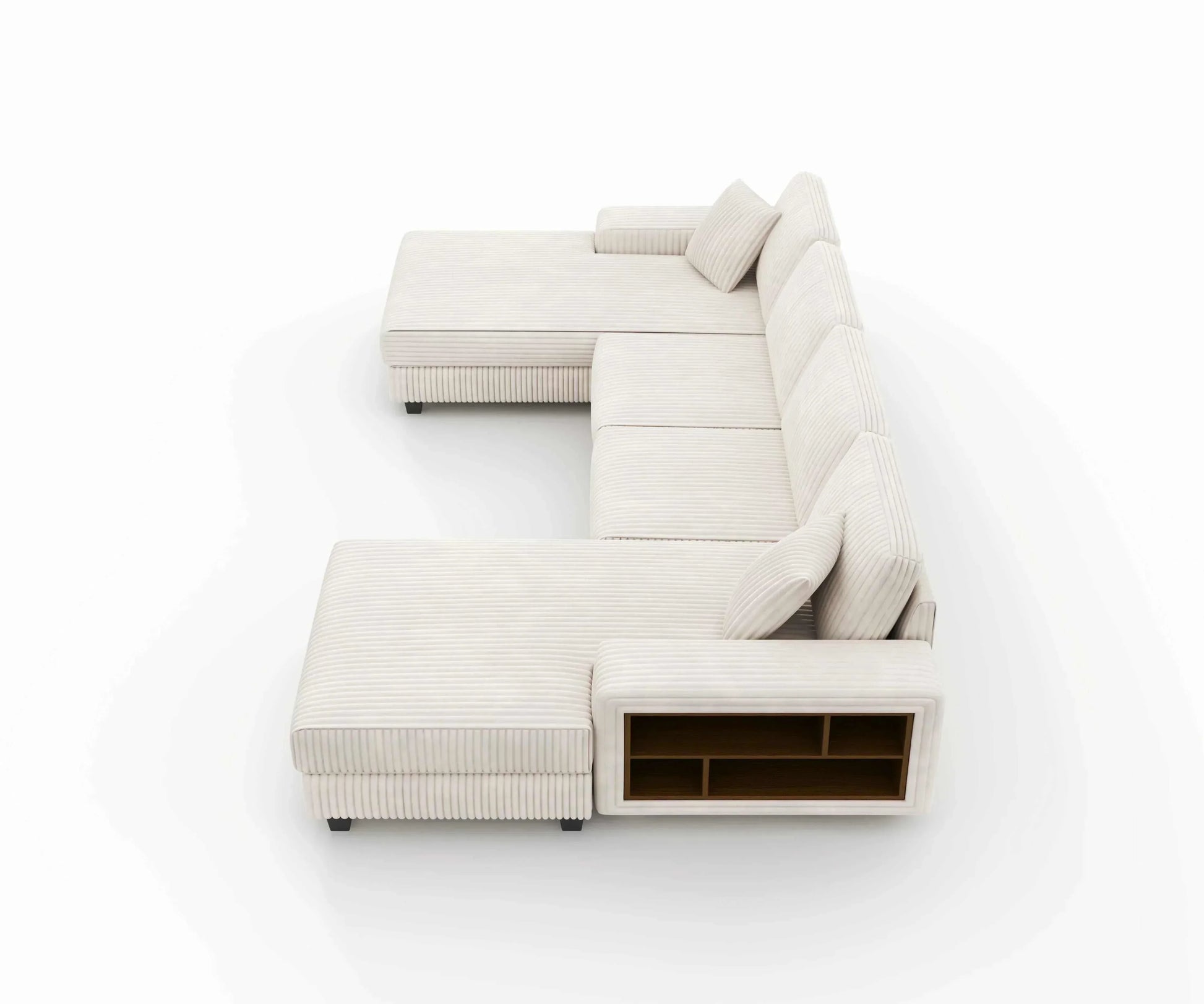 Modern white sectional sofa  with storage 