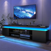 LED TV Stand for 85 Inch TV, Modern TV Stand with Power Outlet, High Gloss TV Console Entertainment Center with, Customized