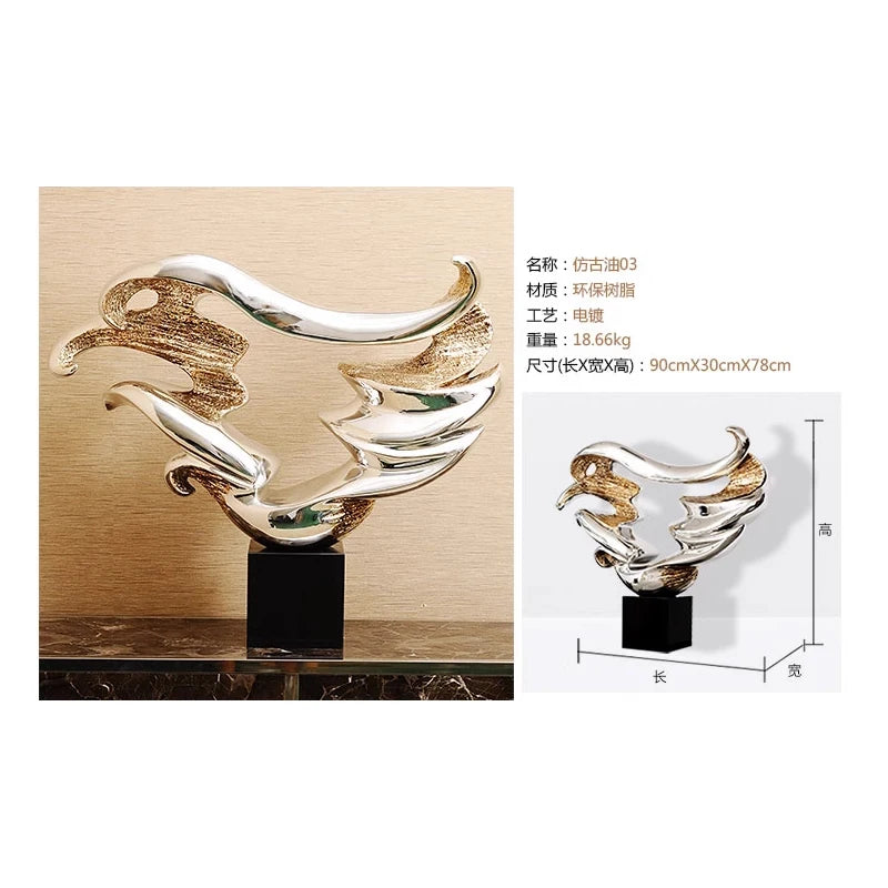 Modern Abstract Sculpture Decoration: Creative Soft Decoration for Hotel Lobby Living Room, Clubhouse, Resin Flooring, and Entr