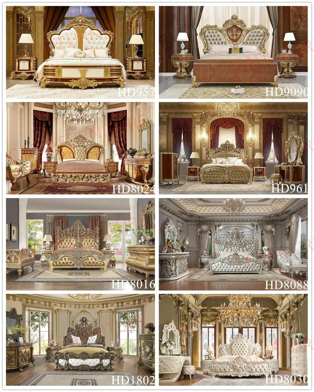 Hand-Carved American Bedroom Furniture Set | King Bed, Leather & Solid Wood