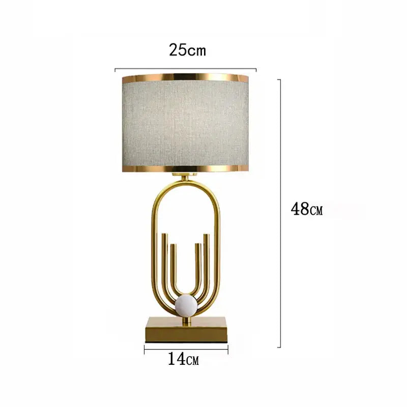 Nordic luxury bedside lamp featuring a stylish gold design with a warm white shade, perfect for romantic ambiance.