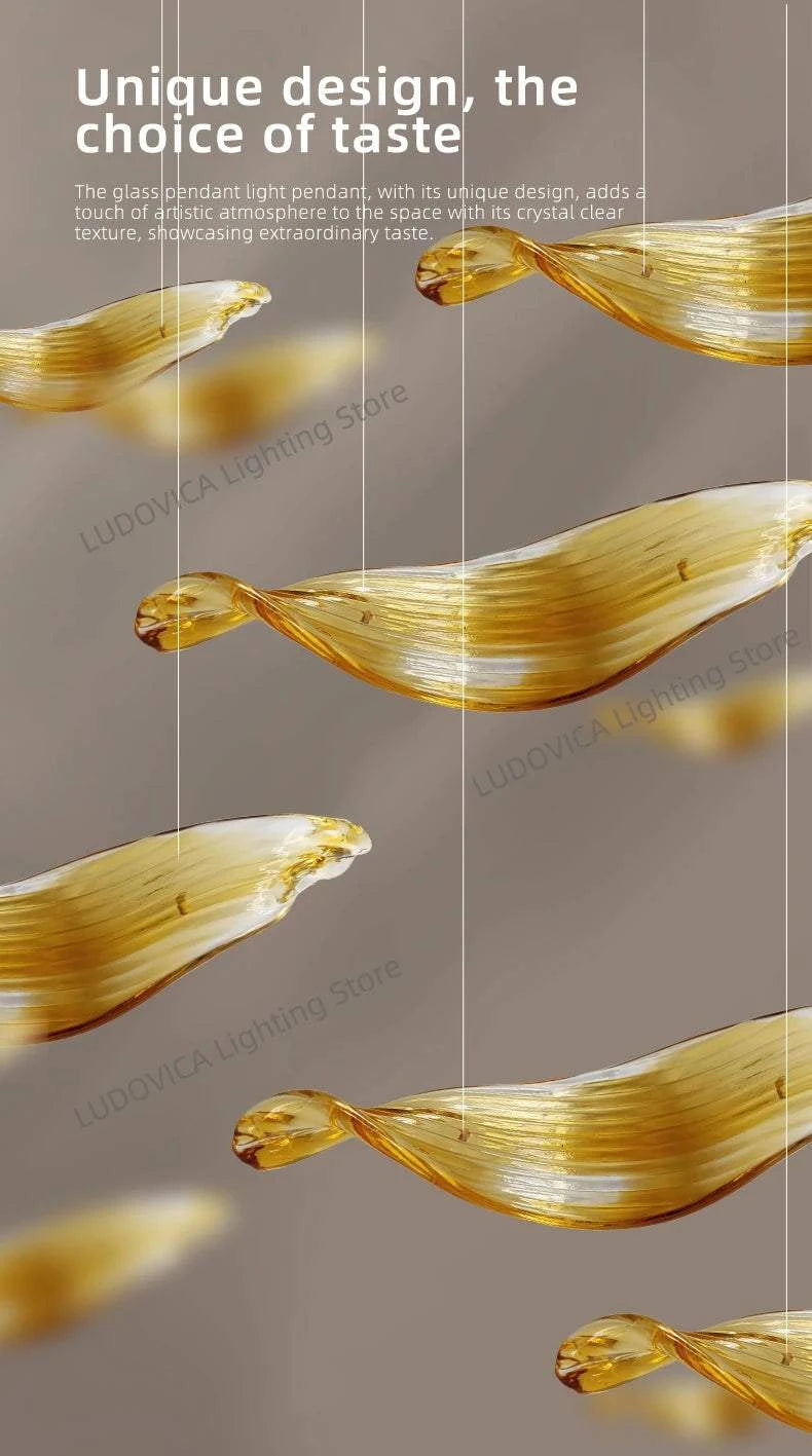 Gold leaf design on a gray background with text about unique design and taste.