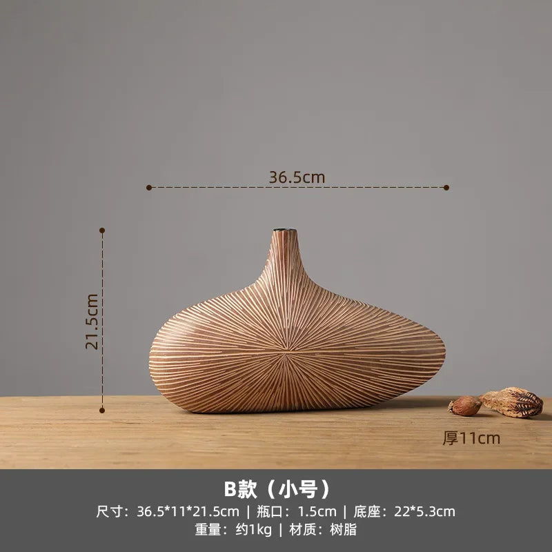Light Luxury Resin Tabletop Vase | Sculptural Home Décor Accent