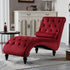 Velvet Chaise Lounge Indoor,Button-Tufted Upholstered Chaise Lounge Chair with Pillow for Bedroom Living Room, Customized.