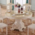 4 person gold dining table with elegant design in modern living room, perfect for comfort and style.