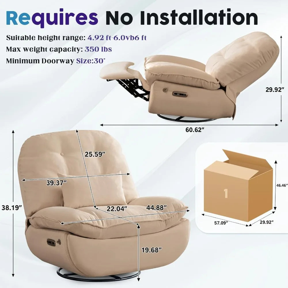 Oversized Recliner Swivel Rocker Glider