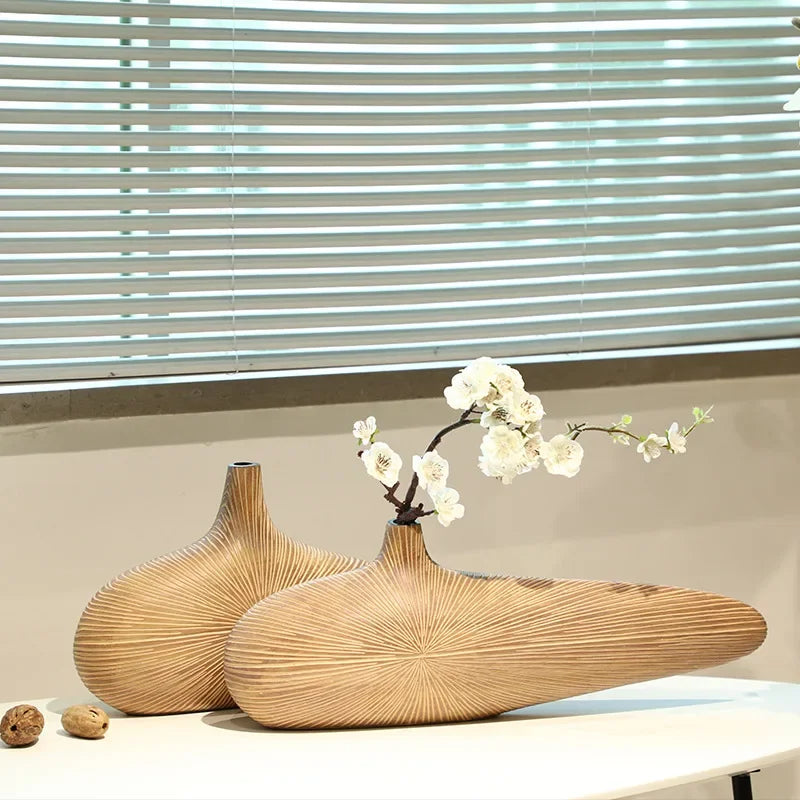 Light Luxury Resin Tabletop Vase | Sculptural Home Décor Accent
