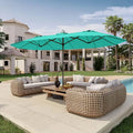 Double Sided Patio Umbrella with Base Included Large Outdoor Market Umbrella with Crank Handle, UV Resistant Canopy, Sturdy Fram - view 1