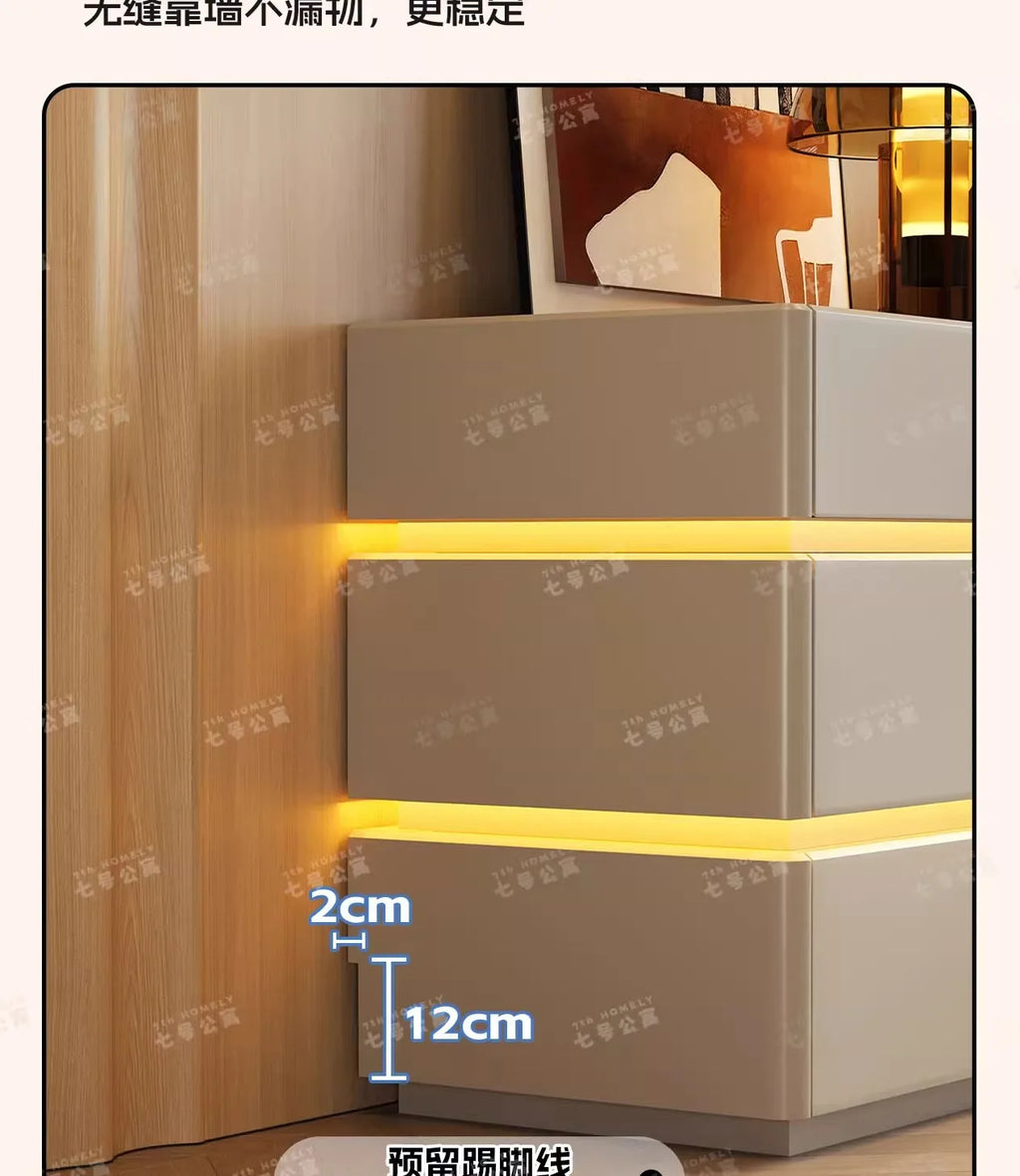 Nordic Solid Wood Dressers Bedroom Modern Dressing Table Drawer Integrated Home Small Apartment Makeup Table with LED Mirror - view 38