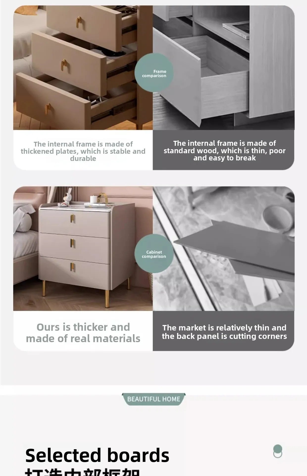 Bedside table Three pumps Multifunctional small locker Shelf Bedroom bedside table - view 10