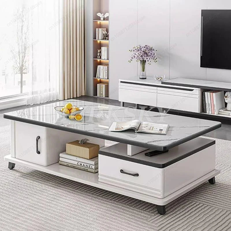 Luxury coffee table TV cabinet combination
