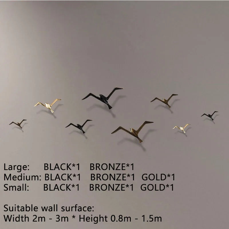 Luxury Pure Copper Seagull Statue Wall Hanging Metal Bird Sculpture Ornament Retro Office Cafe Wall Decoration Home Decor Gift