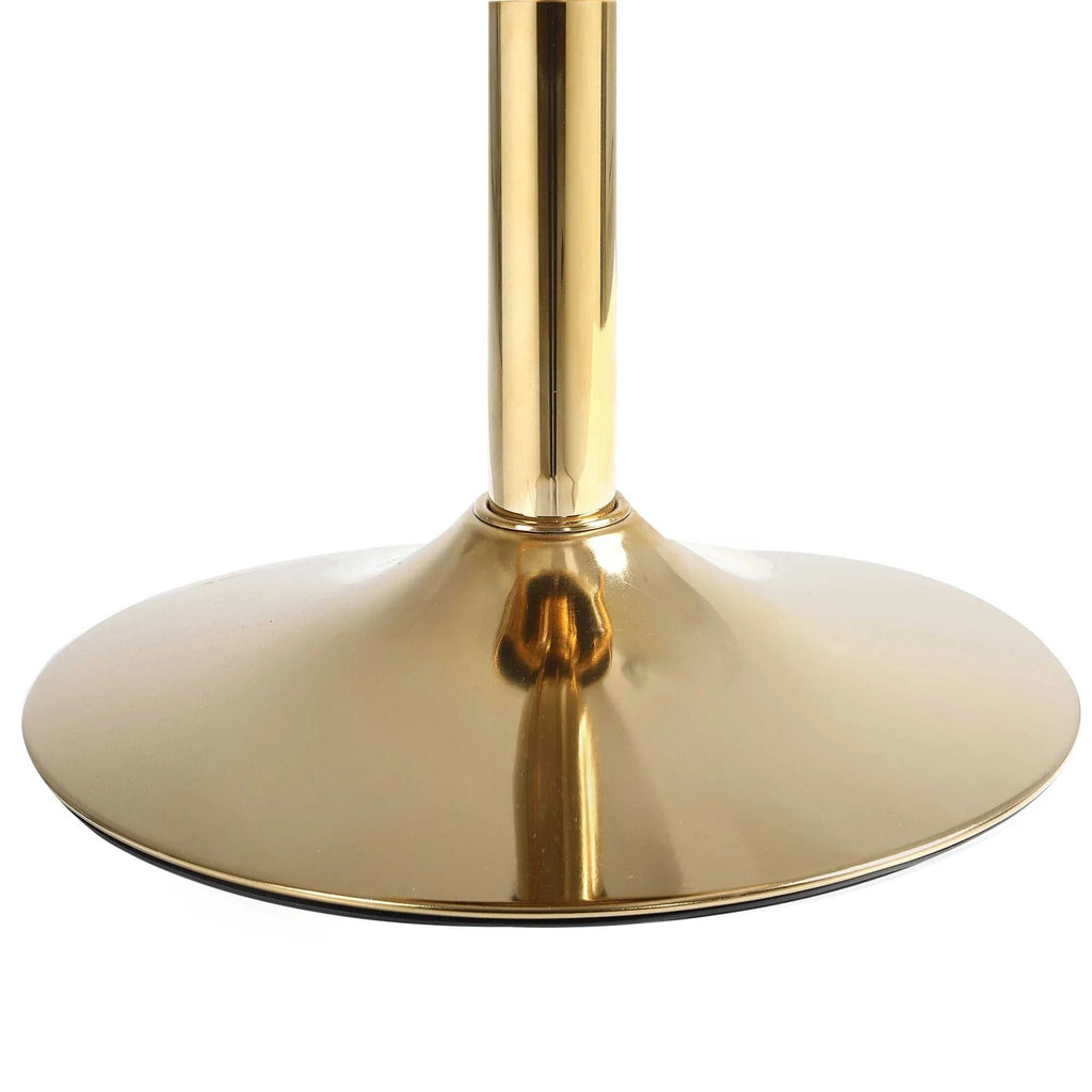 Gold metal pedestal on a white background