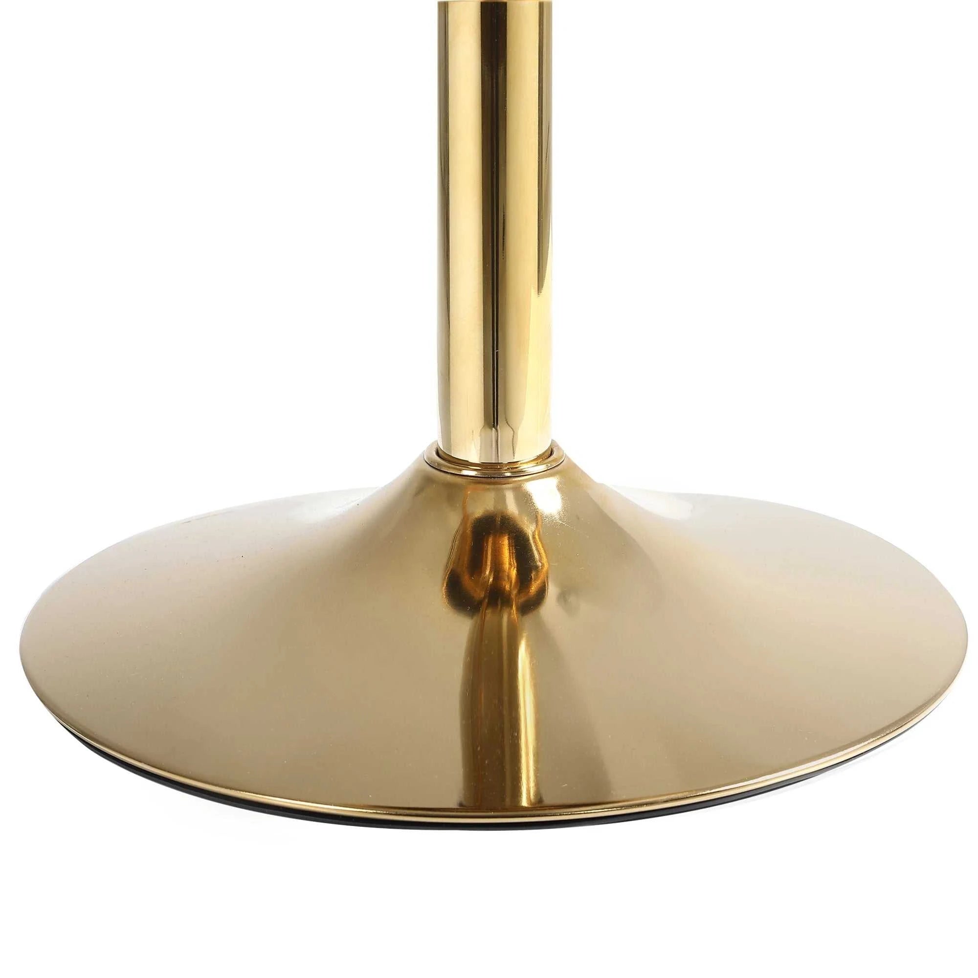 Gold metal pedestal on a white background