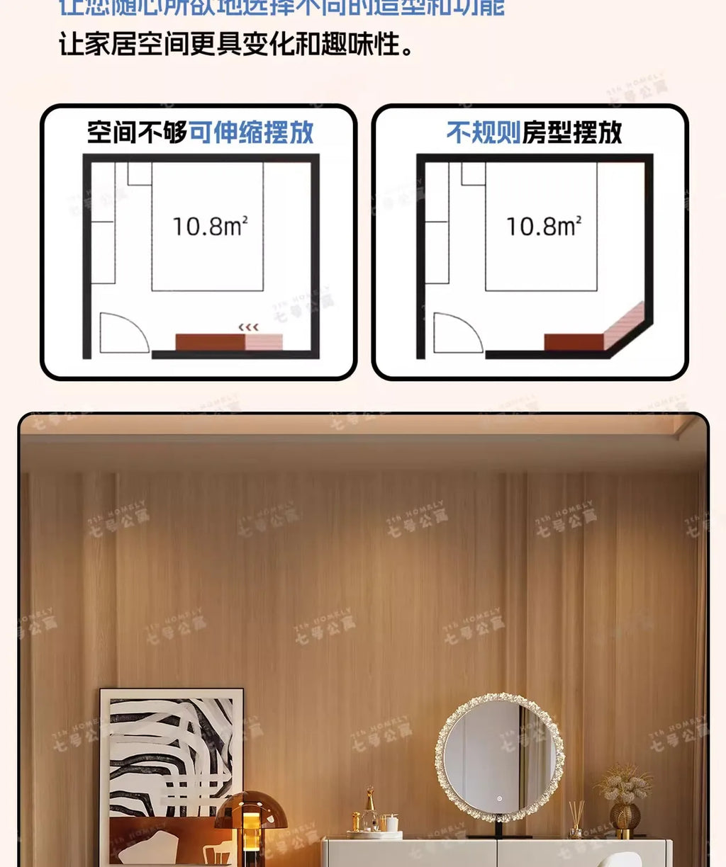 Nordic Solid Wood Dressers Bedroom Modern Dressing Table Drawer Integrated Home Small Apartment Makeup Table with LED Mirror - view 14