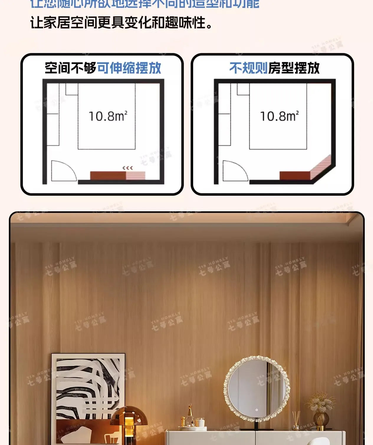 Nordic Solid Wood Dressers Bedroom Modern Dressing Table Drawer Integrated Home Small Apartment Makeup Table with LED Mirror - view 14
