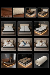 Luxury Adult Multi Functional Bed Metal Adjustable Smart Bases Bedroom Double Bed King Size Bedframe Camas De Casal Furniture