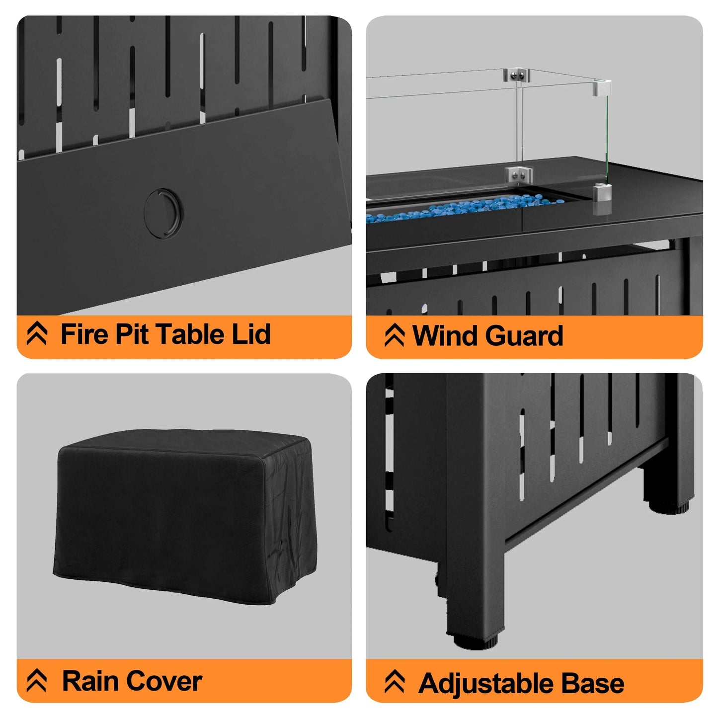 Different views of the fire pit  and cover