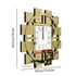 Irregular diamond mirrored wall clock with gold accents and elegant design, measuring 60cm in diameter.