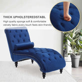 Velvet Chaise Lounge Indoor,Button-Tufted Upholstered Chaise Lounge Chair with Pillow for Bedroom Living Room, Customized.